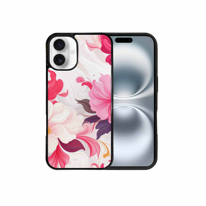 iPhone 16 Plus Case — Marble Floral Custom Personalized Phone Cover, Unique Phone Case Design