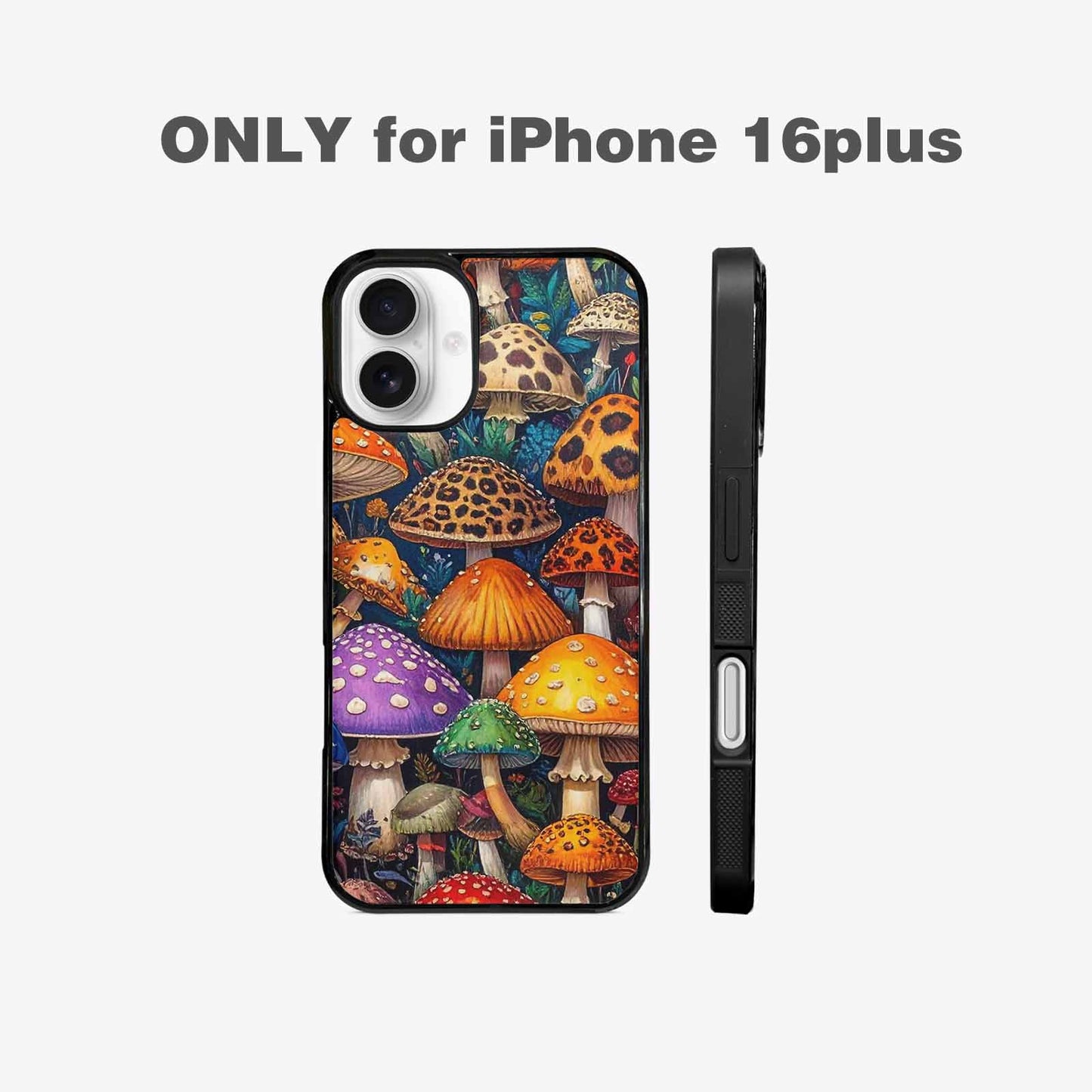 iPhone 16 Plus Case — Mushrooms Pattern Hundreds Of 0x7, Custom Print Case Cover