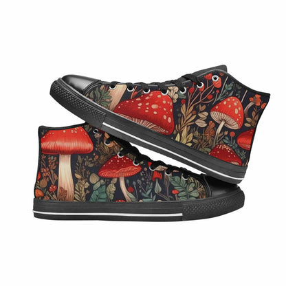 MEN'S Mushroom High Top Canvas Wallpaper Art Sneakers