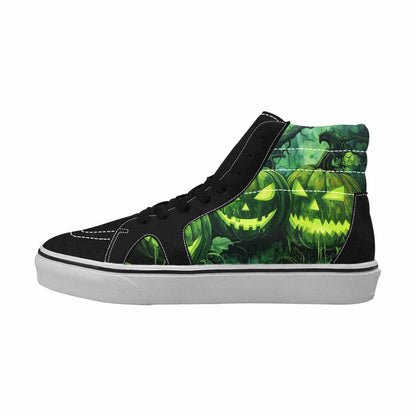 MEN'S Halloween Glowing Jackolantern High Top Canvas Vibrant Chaos Custom Shoes