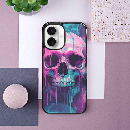 iPhone 16 Case — 1000\'s Of Skulls Overlapping Each Other, Custom Printed Phone Case