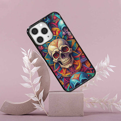 iPhone 15 Pro Max Case — Sacred Geometry Lots Of Skulls Seamless, Custom Designed Case Cover