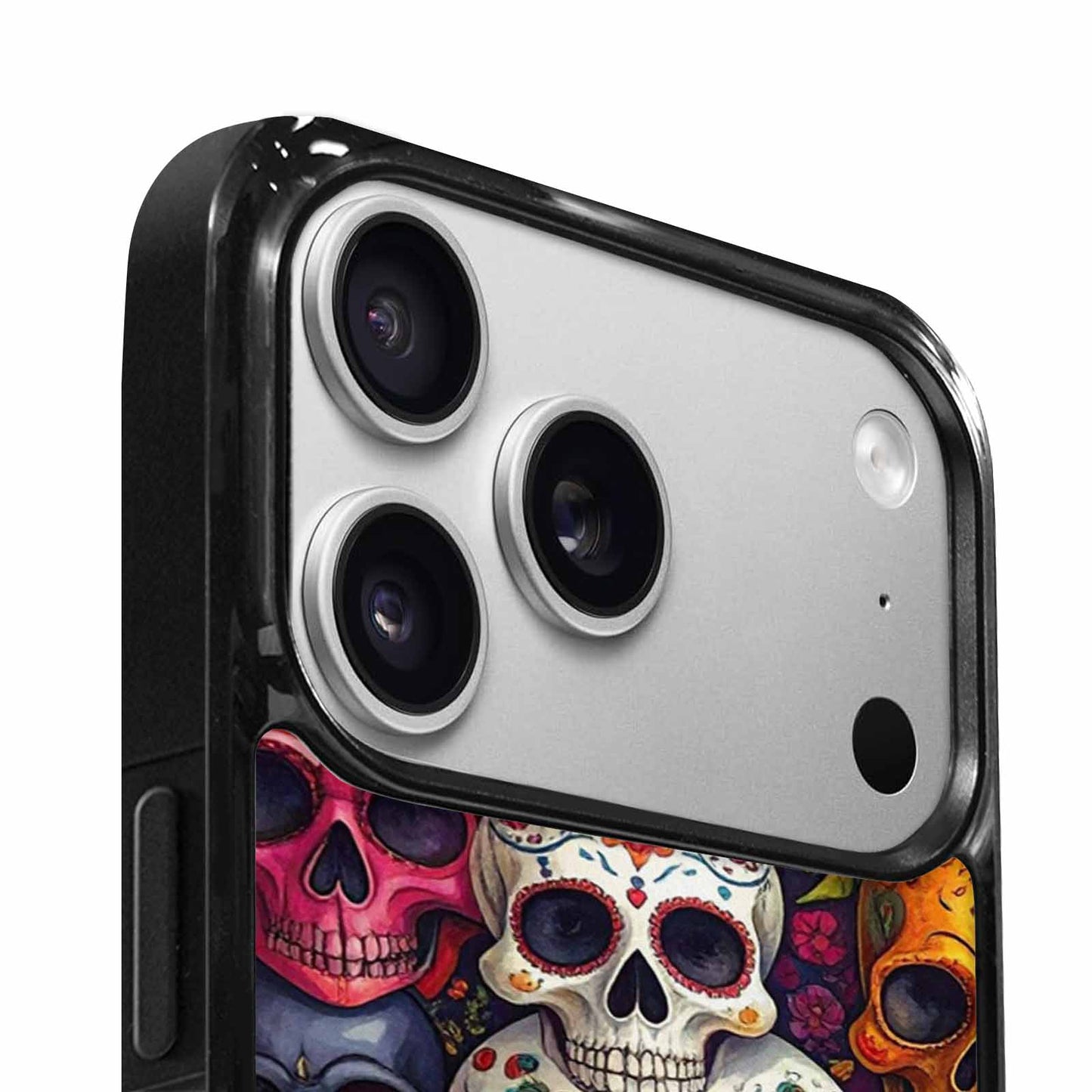 iPhone 17 Pro Case — Small Skull Pattern Randomly Varying Gothic, Custom Printed Phone Case