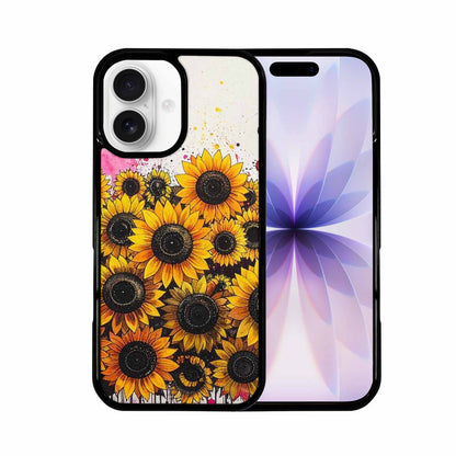iPhone 17 Case — Sunflower Burst Black &amp; Floral, Unique Phone Case Design
