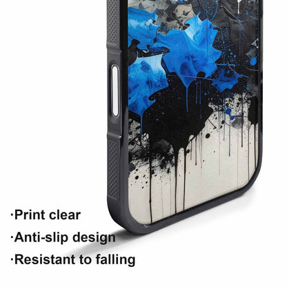 iPhone 17 Air Case — Black Blue Ink Camo Patches Camo, Custom Print Case Cover