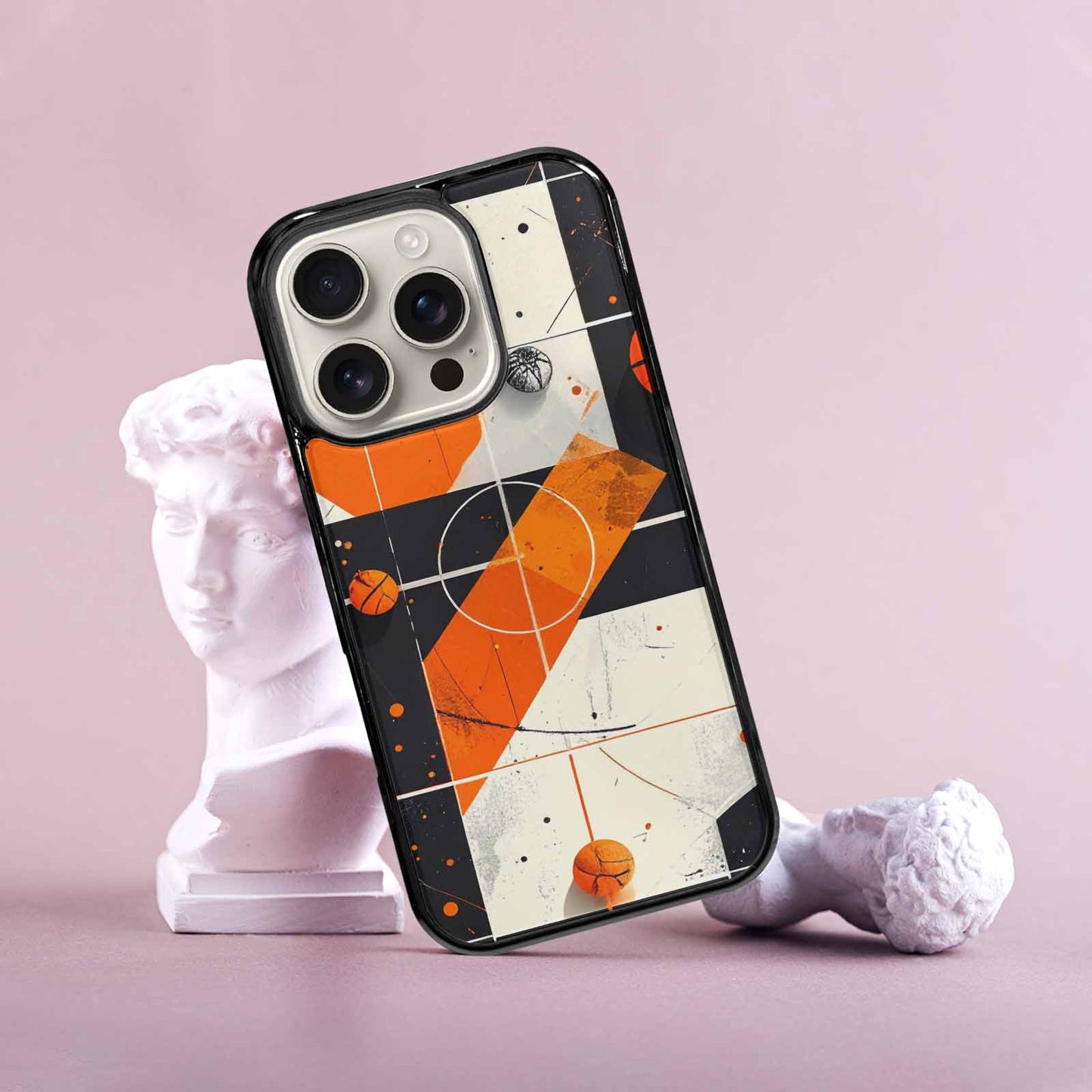 iPhone 16 Pro Case — Basketball Pattern Court Lines And Balls, Original Design Phone Case