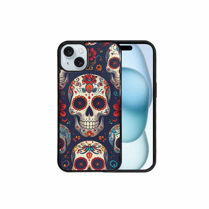 iPhone 15 Plus Case — Day Dead Sugar Skull Art 100s, Custom Made Phone Cover