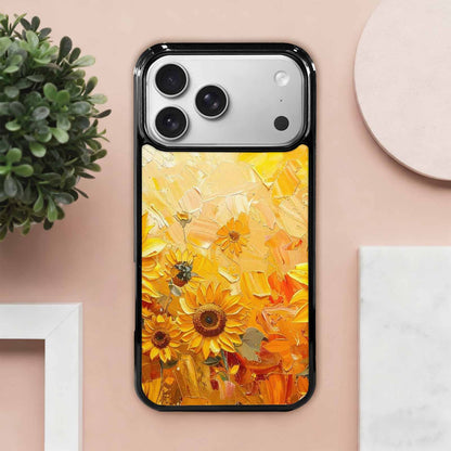 iPhone 17 Pro Max Case — Impressionist Sunflower Brushstroke Pattern Floral, Custom Phone Case