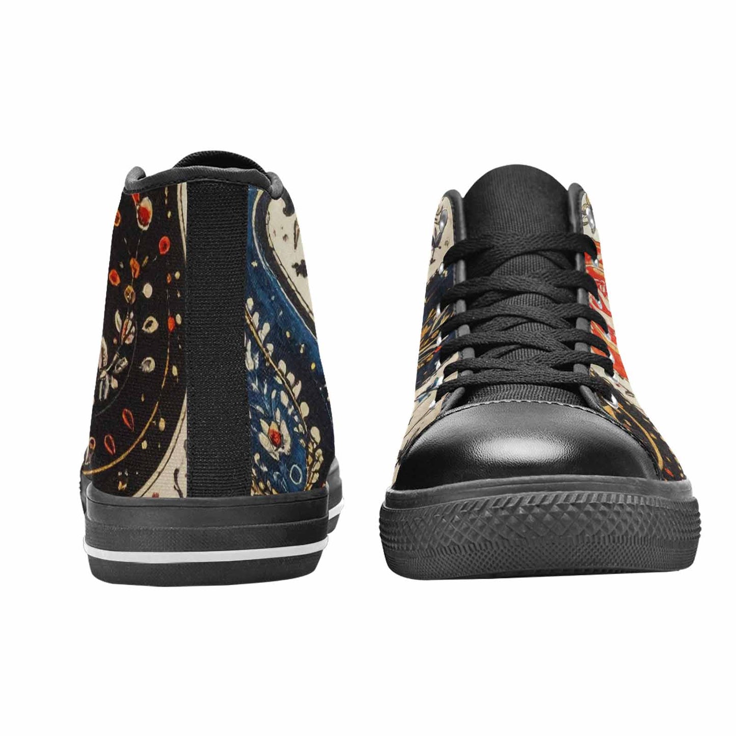 MEN'S Paisley Bandana High Top Canvas Neon Fantasy Sneakers
