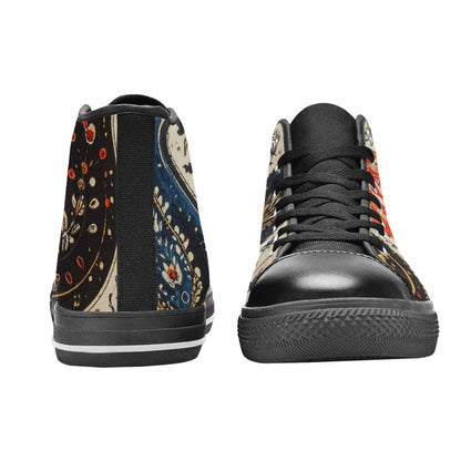 MEN'S Paisley Bandana High Top Canvas Neon Fantasy Sneakers