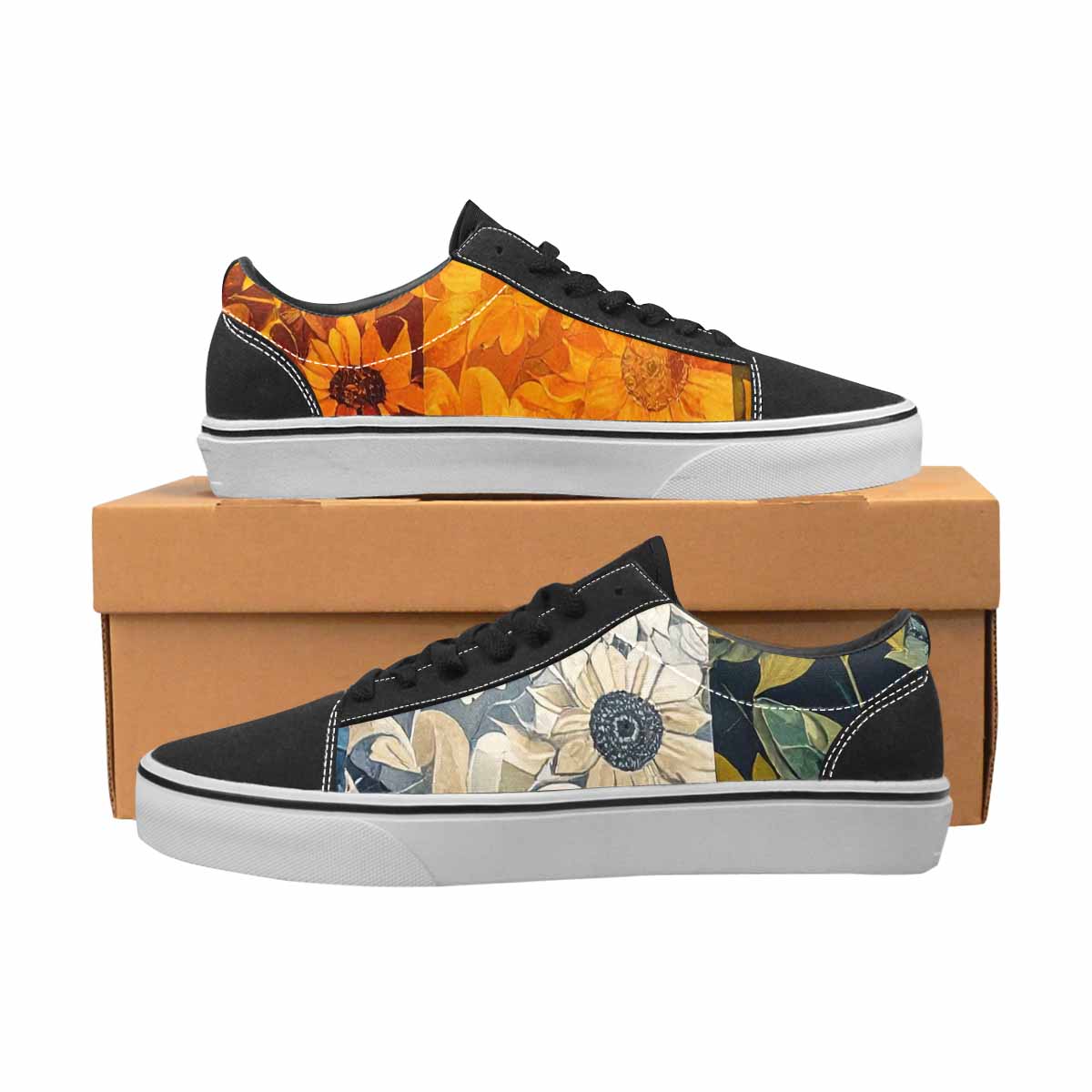 WOMEN'S Blend Melt Them Canvas Lace-Up Wallpaper Art Custom Sneakers