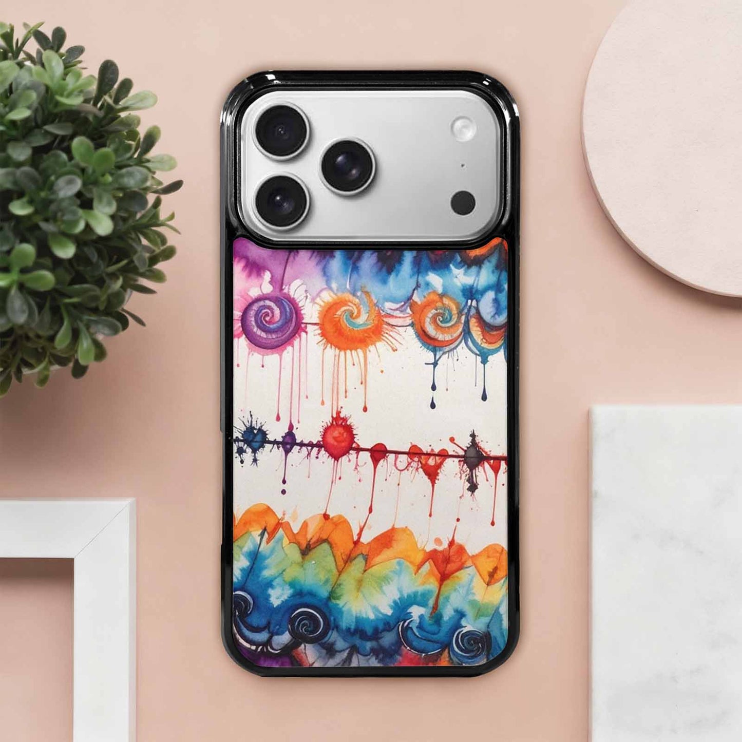 iPhone 17 Pro Max Case — Tie Dye Swirls Black Tie Dye, Custom Made Phone Cover