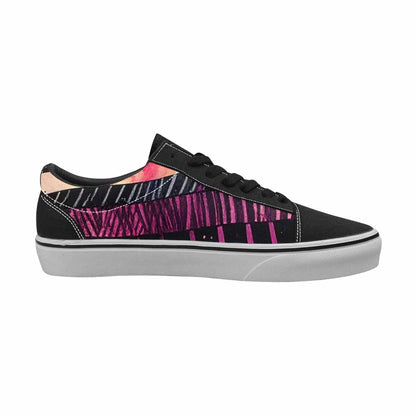 WOMEN'S Zebra Stripe Burst Lace-Up Canvas Vibrant Chaos Custom Sneakers
