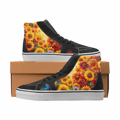 WOMEN'S Sunflowers Full Color High Top Canvas Made To Order Vivid Custom Print Sneakers