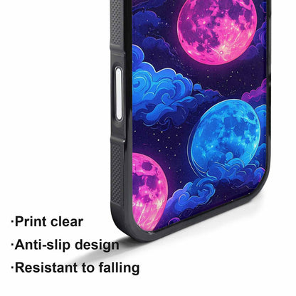 iPhone 17 Pro Max Case — Neon Winter Moon Cartoon Cute, Custom Printed Phone Case