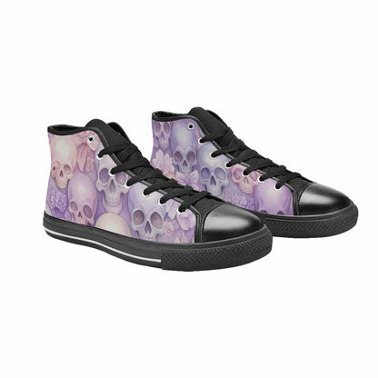 MEN'S Skulls - Pastel High Top Canvas Grunge Custom Sneakers