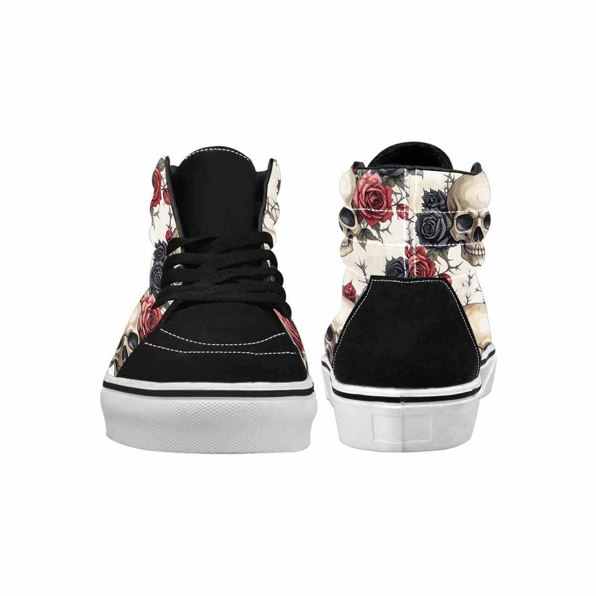 WOMEN'S Skulls - Roses High Top Canvas Neon Fantasy Custom Shoes