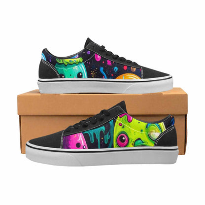 WOMEN'S Ice Cream Monsters  Lace-Up Canvas Melting Art Custom Sneakers