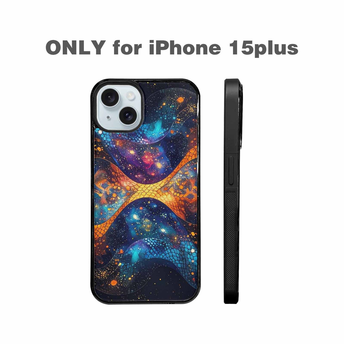 iPhone 15 Plus Case — Galaxy Snake Print Custom, Custom Made Phone Cover