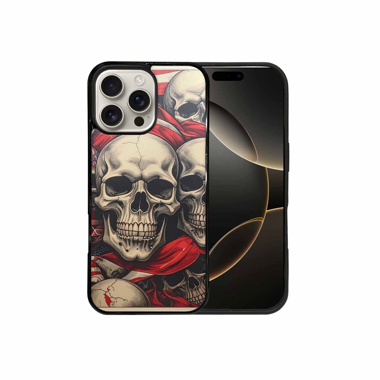 iPhone 16 Pro Max Case — Skull Dark Art Gothic Print, Custom Designed Case Cover