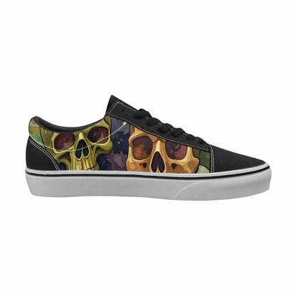 WOMEN'S Skulls  Camo Skulls Lace-Up Canvas Vibrant Chaos Sneakers