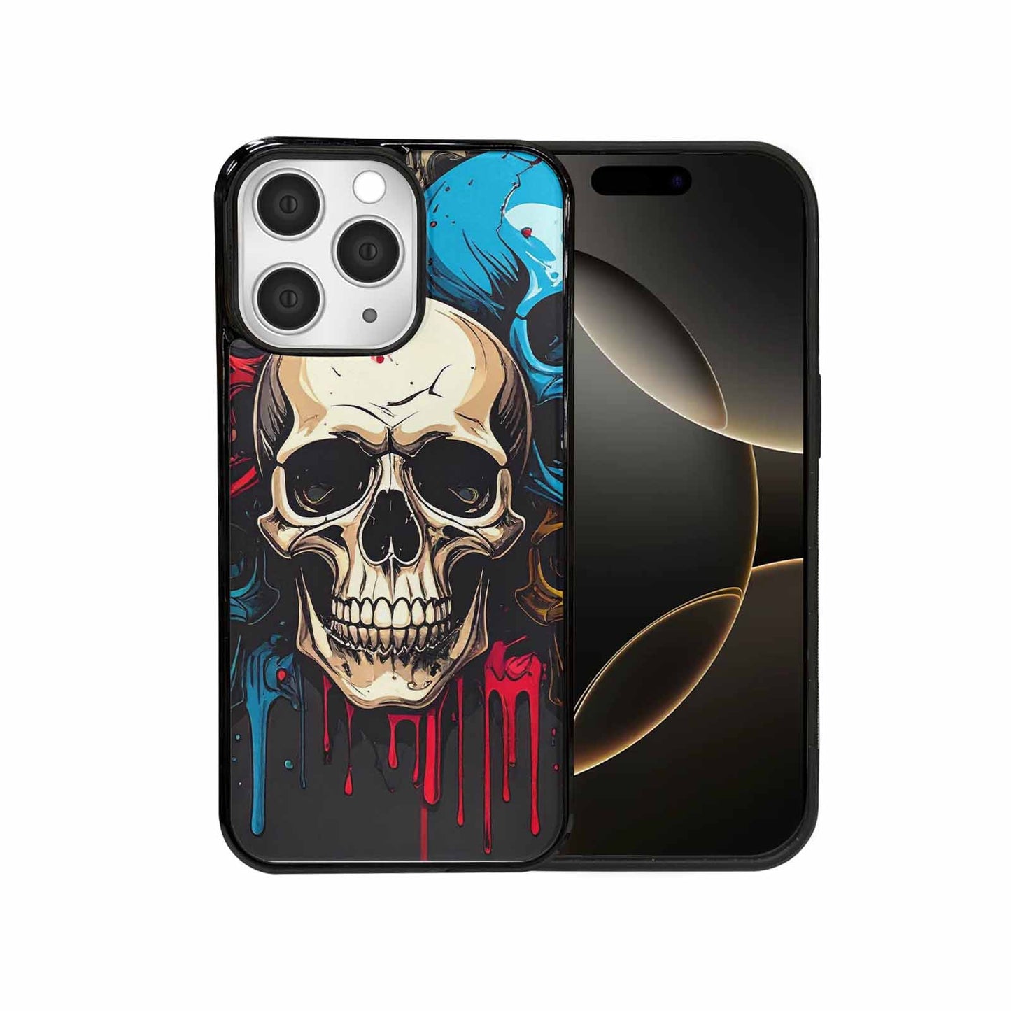 iPhone 15 Pro Max Case — Many Of Skulls Collage Overlapping Art, Unique Phone Case Design