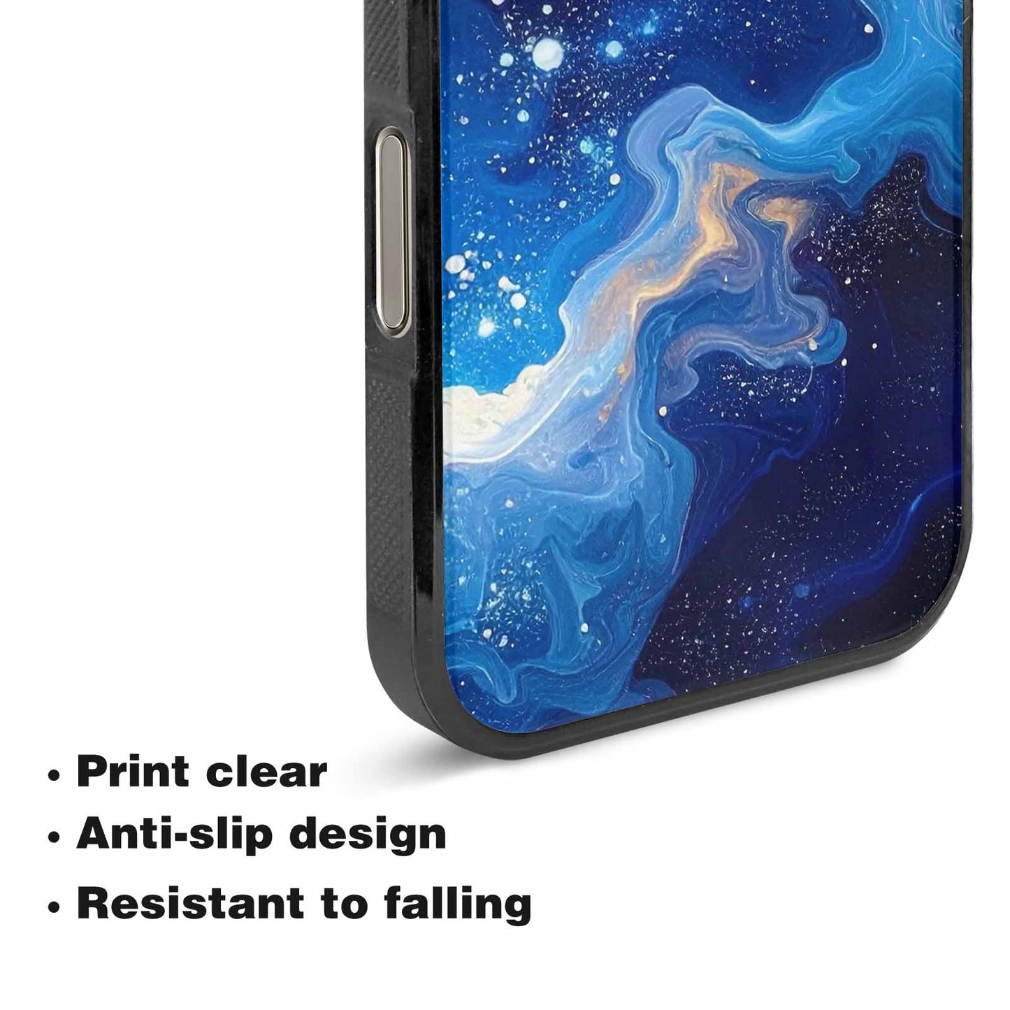 iPhone 16 Pro Max Case — Galaxy Art Blue Starfield Small Galaxy, Custom Phone Case