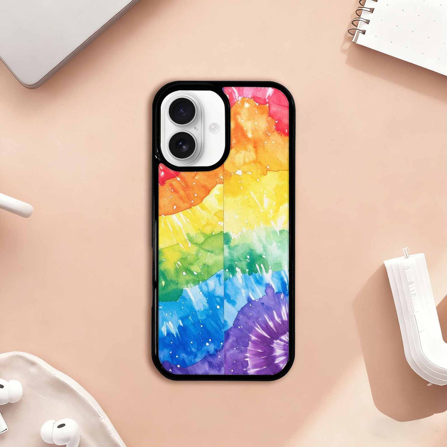 iPhone 17 Case — Tie Dye Spiral Rainbow Tie Dye, Custom Made Phone Cover