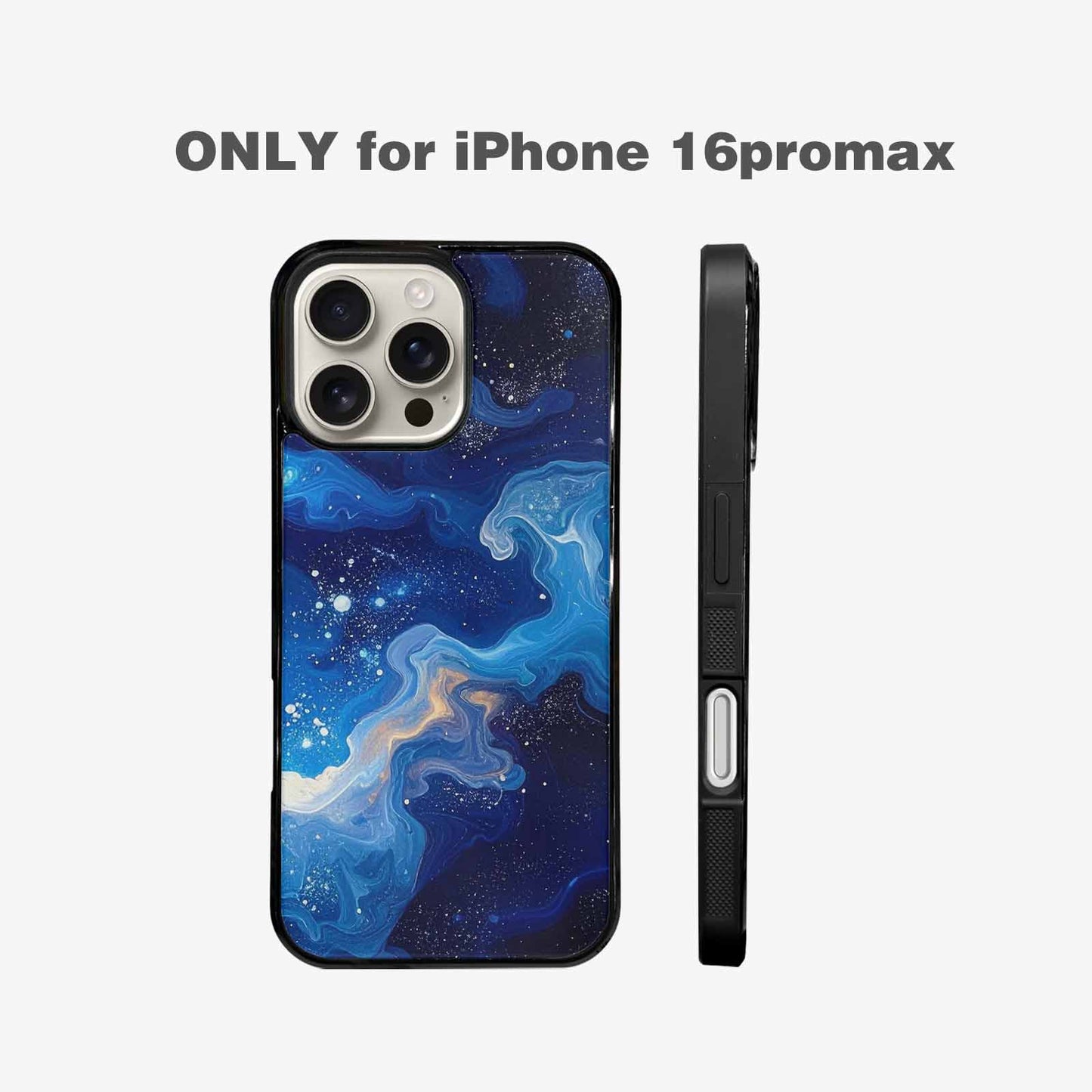 iPhone 16 Pro Max Case — Galaxy Art Blue Starfield Small Galaxy, Custom Phone Case