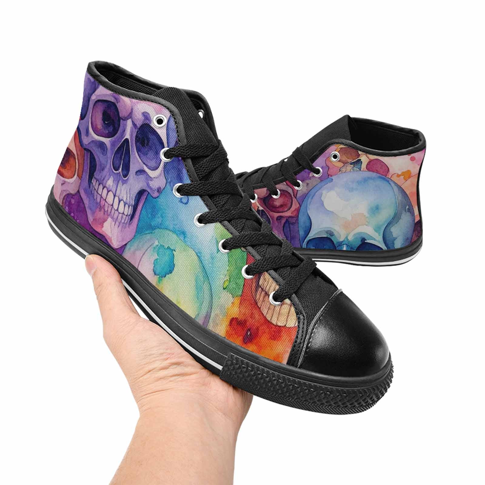 WOMEN'S Kulls - Watercolor High Top Canvas Aesthetic Custom Shoes