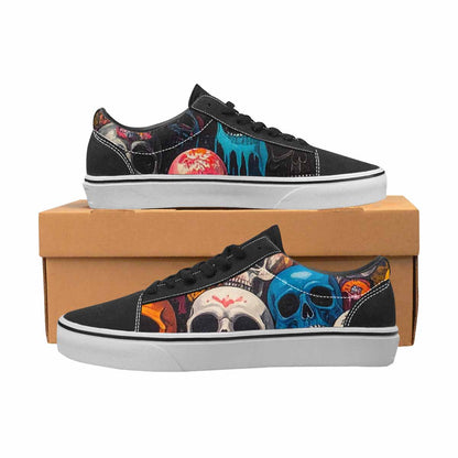 WOMEN'S Skulls (general) Lace-Up Canvas Wallpaper Art Sneakers