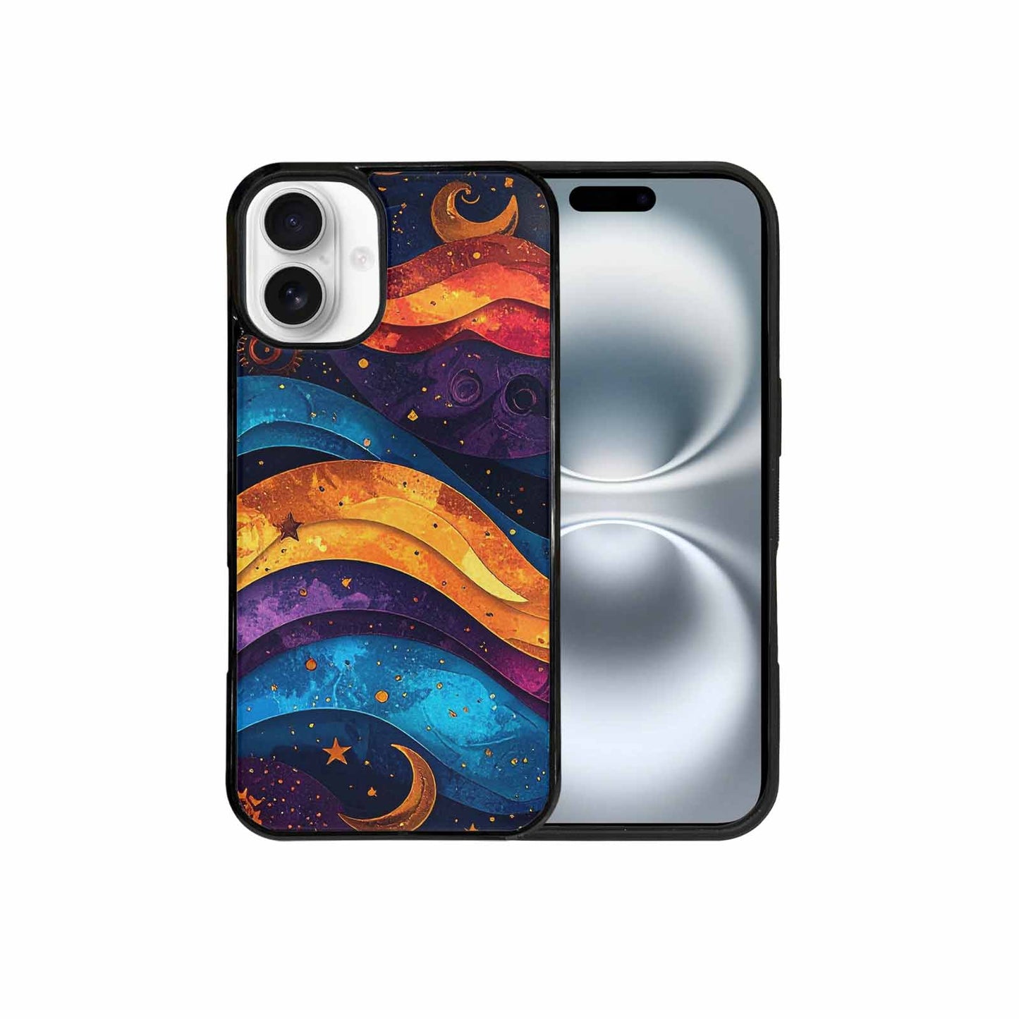 iPhone 16 Plus Case — Steampunk Galaxy Art Seamless Pattern Vibrant, Custom Phone Case