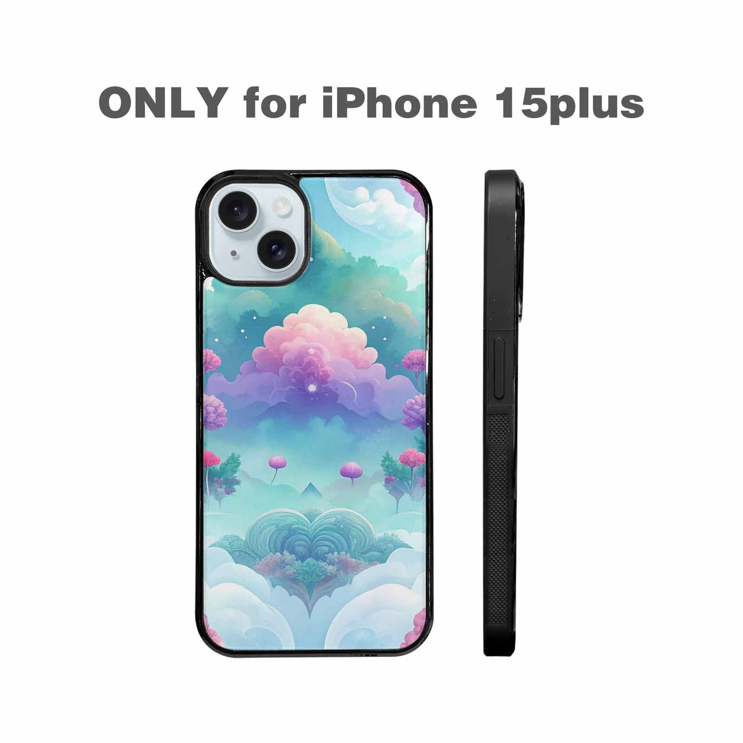 iPhone 15 Plus Case — Surrealist Dreamscape Illustration Pattern, Custom Art Phone Cover