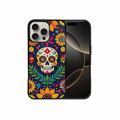 iPhone 16 Pro Max Case — Sunflowers And Skulls, Unique Phone Case Design