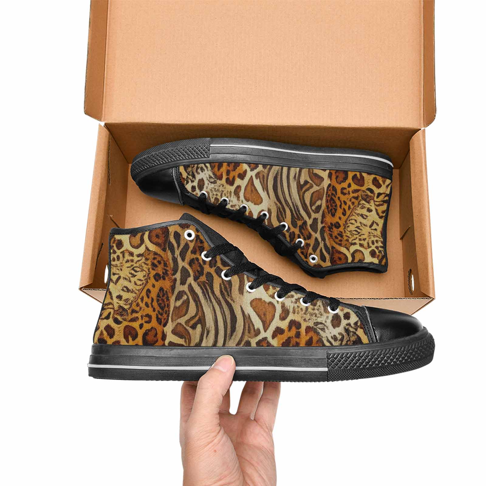 WOMEN'S Animal Print High Top Canvas Dreamcore Custom Shoes