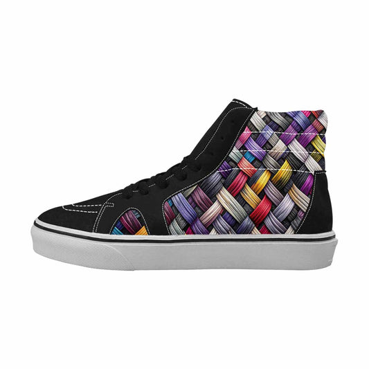 WOMEN'S Asexual Flag Color High Top Canvas Vivid Custom Sneakers