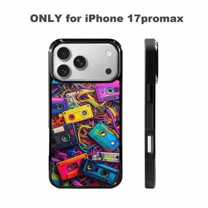iPhone 17 Pro Max Case — Retro Cassette Tape Pattern Retro Vintage, Unique Phone Case Design
