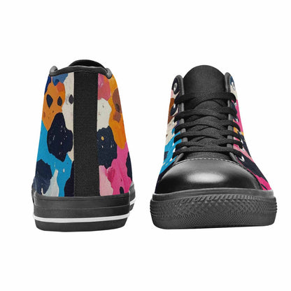MEN'S Cow Animal Print High Top Canvas Vivid Custom Sneakers