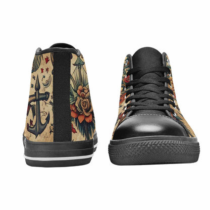 MEN'S Old School Tattoo High Top Canvas Dreamcore Shoes