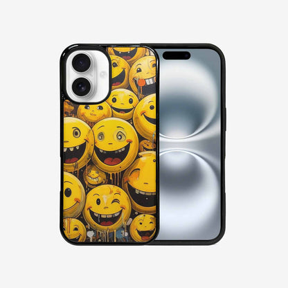 iPhone 16 Case — Melting Moon Smiley Red Splatt Nsg, Custom Designed Case Cover