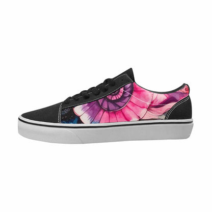MEN'S Tie Dye Black & Pink Ink Canvas Bold Print Kaleidoscope Custom Canvas Shoes