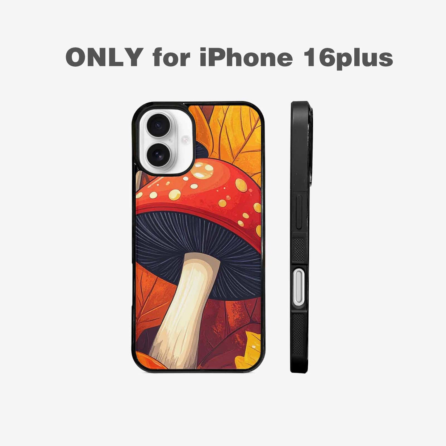 iPhone 16 Plus Case — Bold Autumn Mushroom Bold Autumn Mushroom, Custom Printed Phone Case
