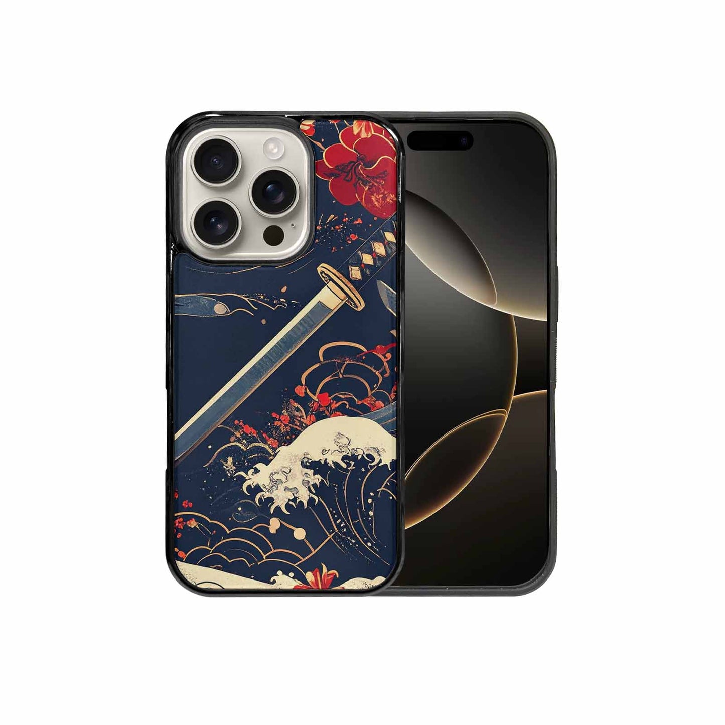 iPhone 16 Pro Case — Samurai Art Repeat Pattern, Custom Made Phone Cover