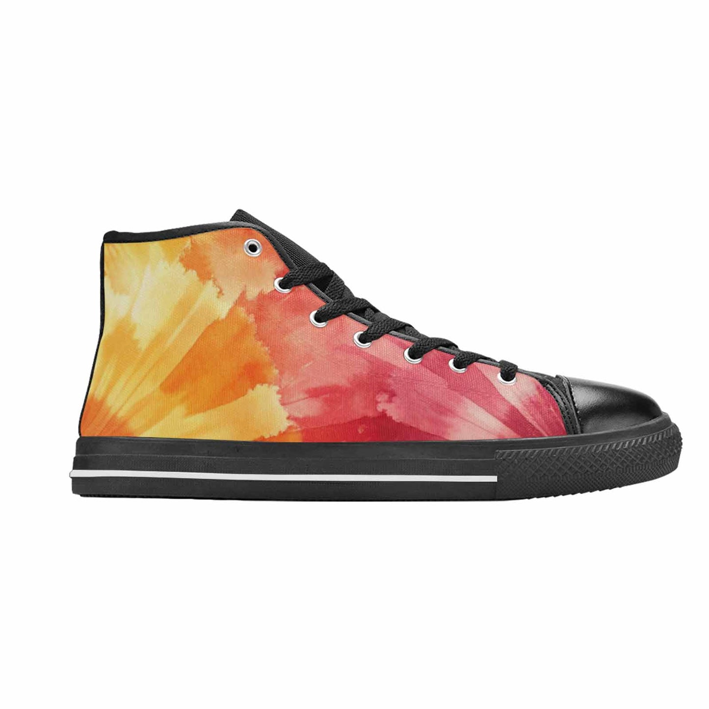 WOMEN'S Ombre Tie Dye Sunset High Top Canvas Surreal Sneakers