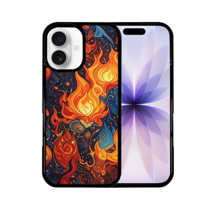 iPhone 17 Case — Small Fire Flame Pattern, Original Art, Custom Printed Phone Case