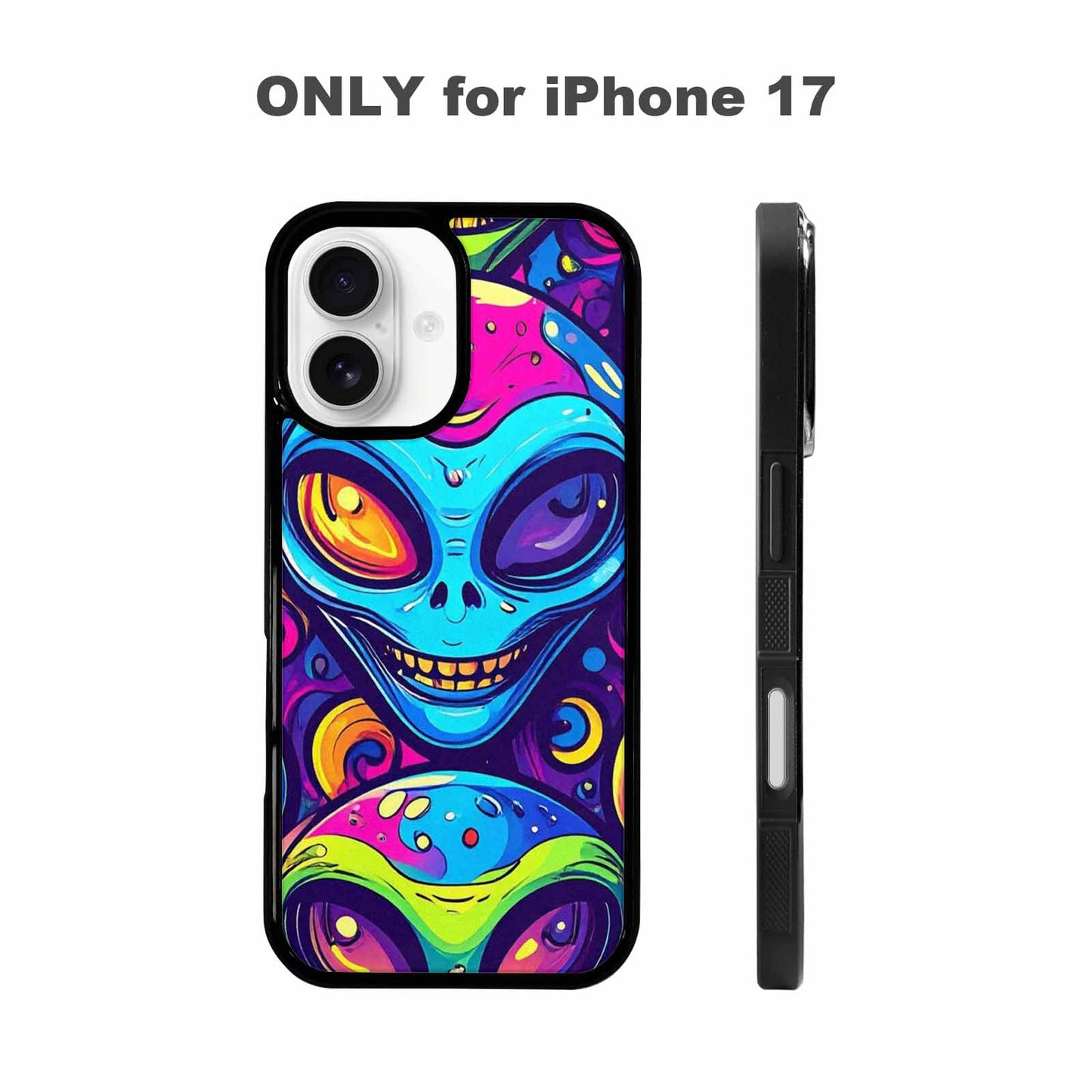 iPhone 17 Case — Alien Ufo Cartoon Art Alien Scifi, Custom Designed Case Cover