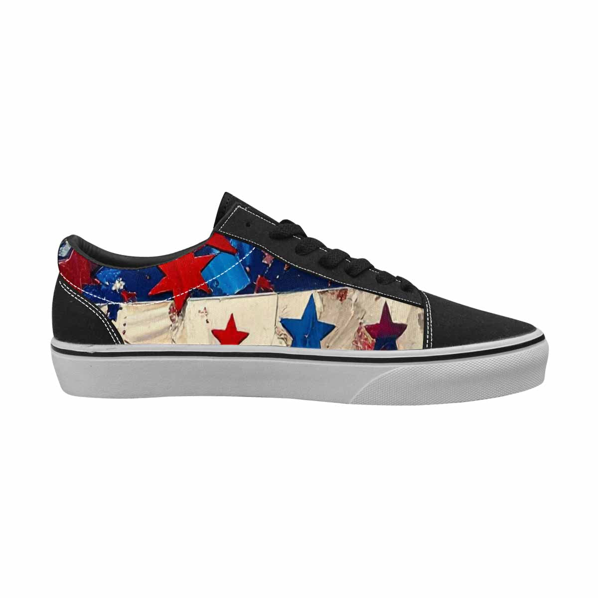 WOMEN'S Patriotic Stars Stripes Lace-Up Canvas Dreamlike Custom Shoes