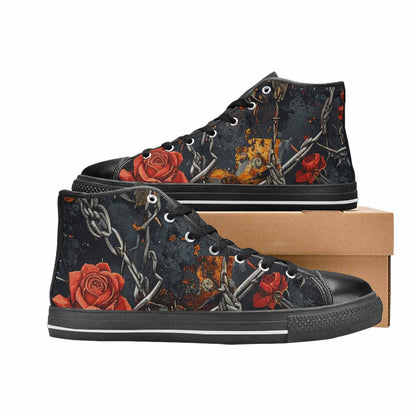 WOMEN'S Barbed Wire Chain High Top Canvas Surreal Shoes
