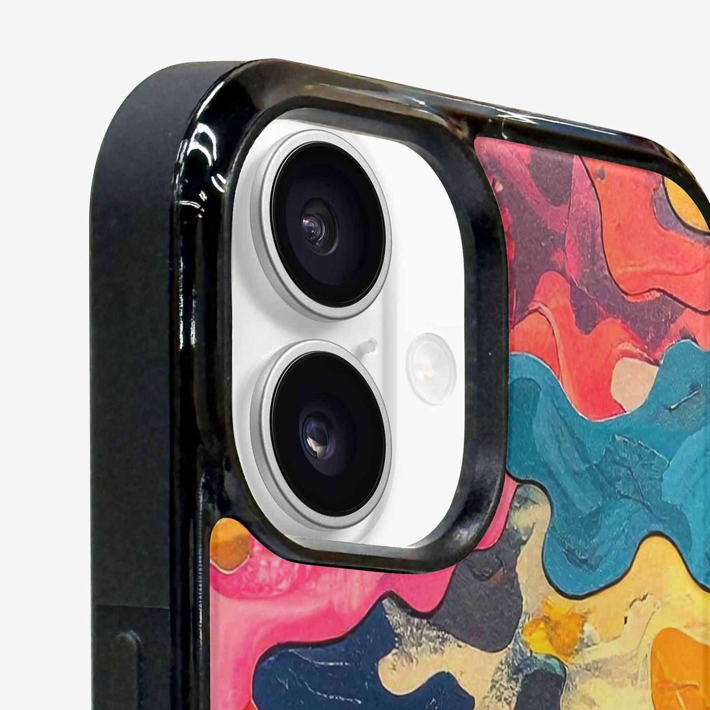 iPhone 16 Plus Case — Camo Patches Full Color Vibrant Camo, Custom Print Case Cover