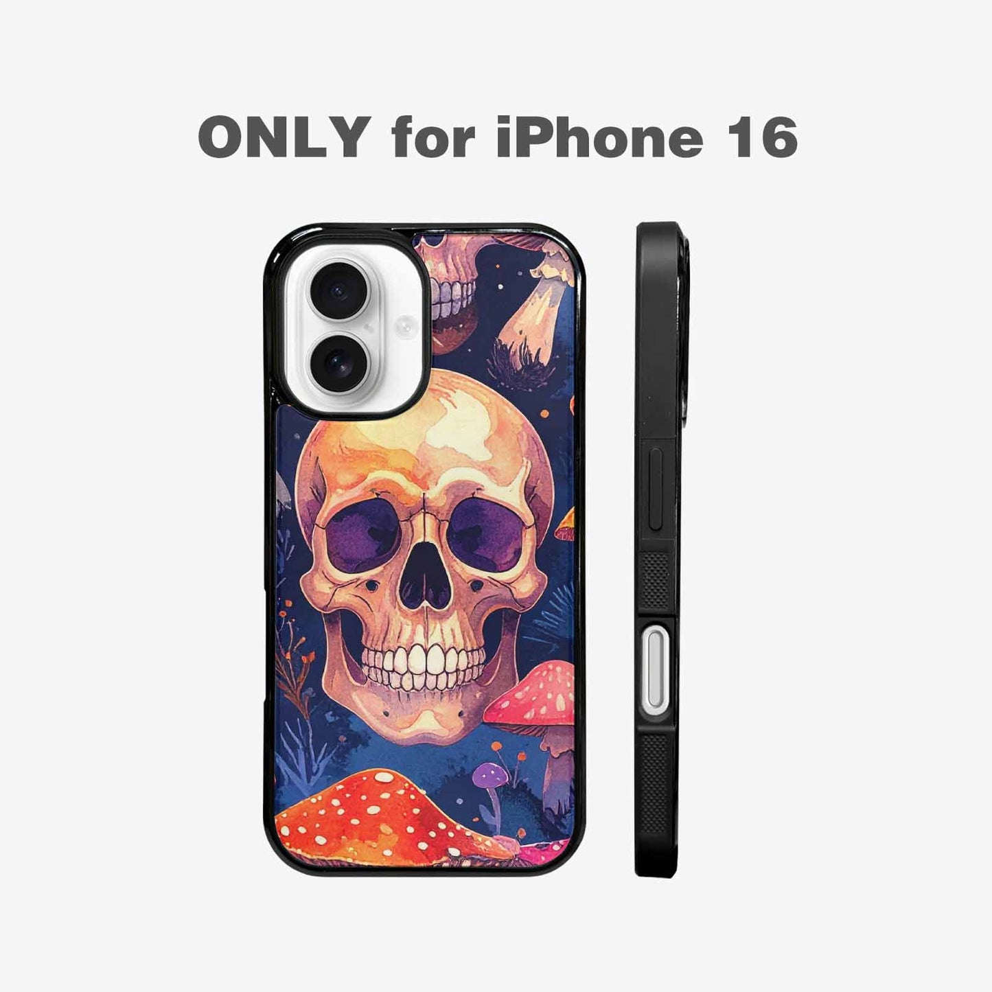 iPhone 16 Case — Mushroom Skulls Custom, Custom Made Phone Cover